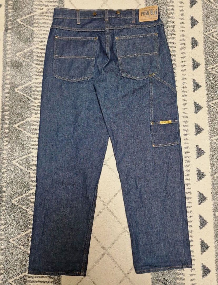 PRISON BLUES ワークジーンズ サスペンダーボタン リジッドブルー
