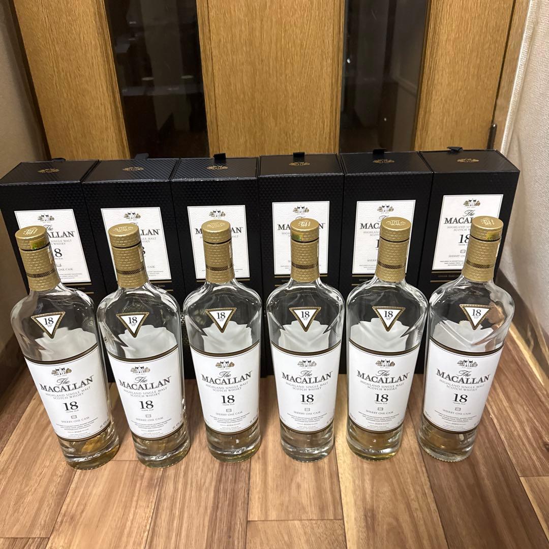 MACALLAN マッカラン 18年 700ml 空瓶 6本 空箱6個A1