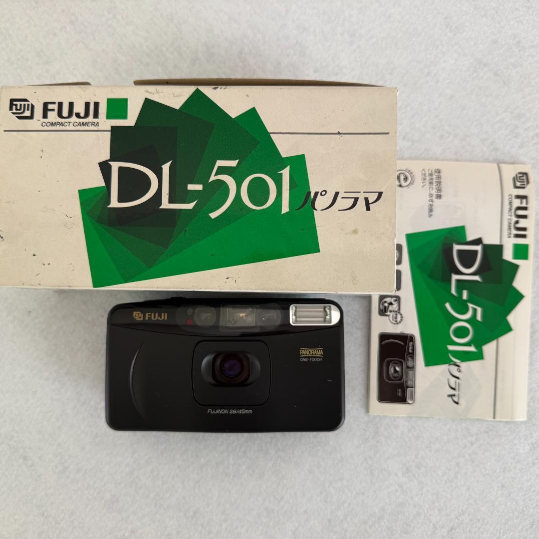【極美品/箱付】FUJI DL-501 パノラマ フィルムカメラ 28/45mm