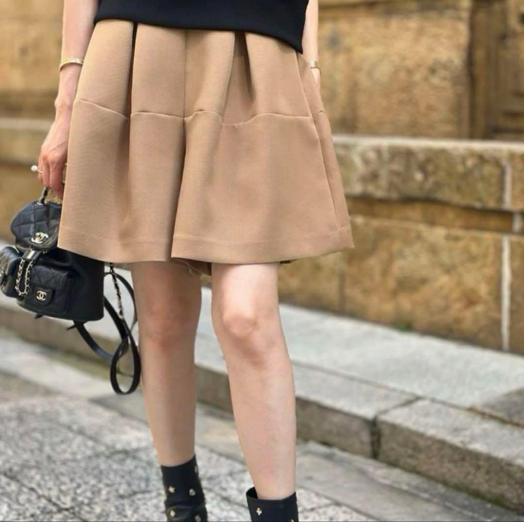 trefle+1トレフルプラスワン タックショートパンツ 01 ベージュ