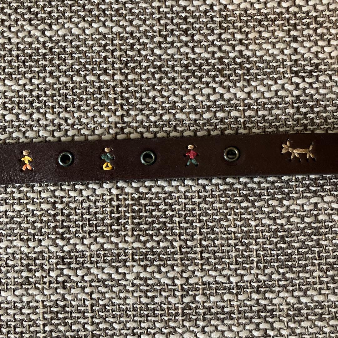 エンリーベグリン　レザーベルト　オミノファミリー　ダークブラウン