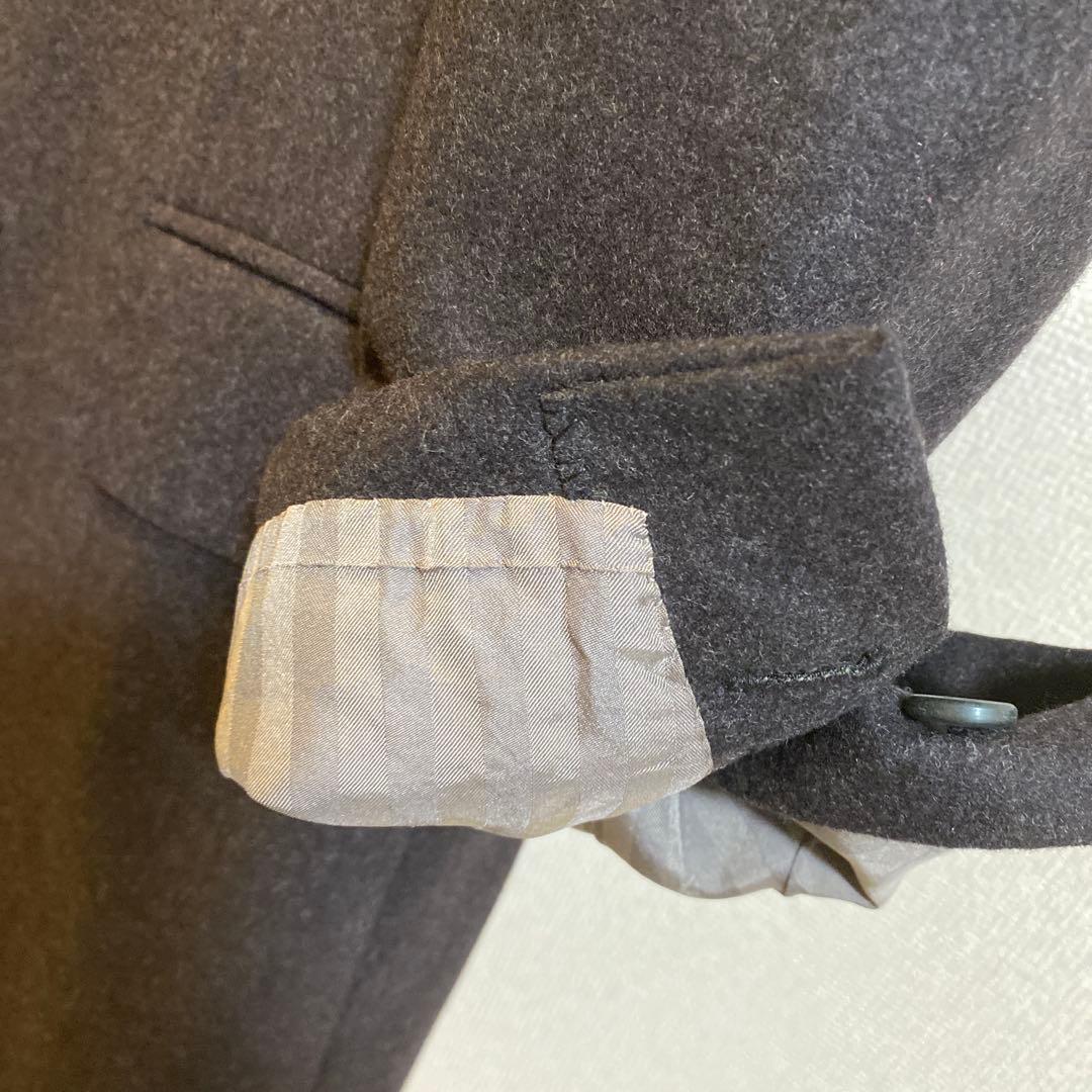 ミラショーン　超肉厚　フラノカシミヤ100% チャコールグレー　ダブルスーツ