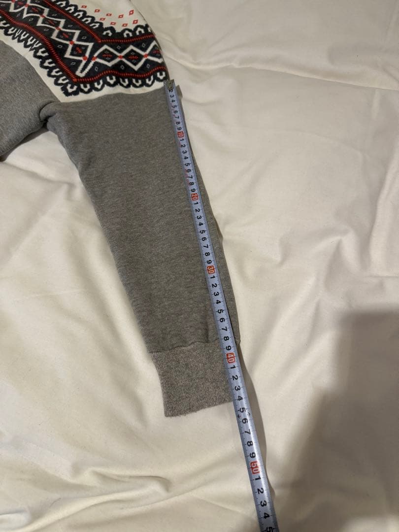 ウエアハウス 雪柄スウェット グレー サイズ38 Warehouse