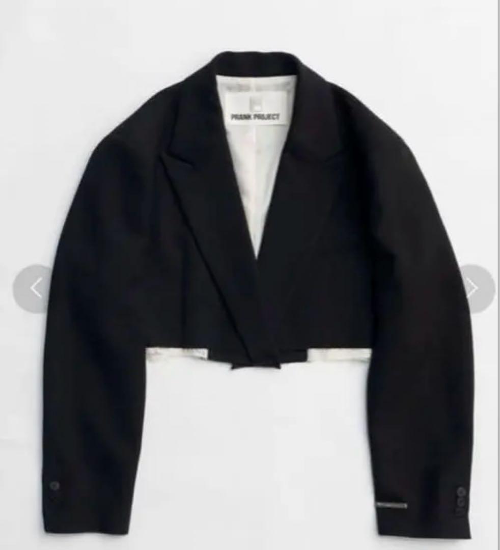 ブラック クロップド テーラードジャケット