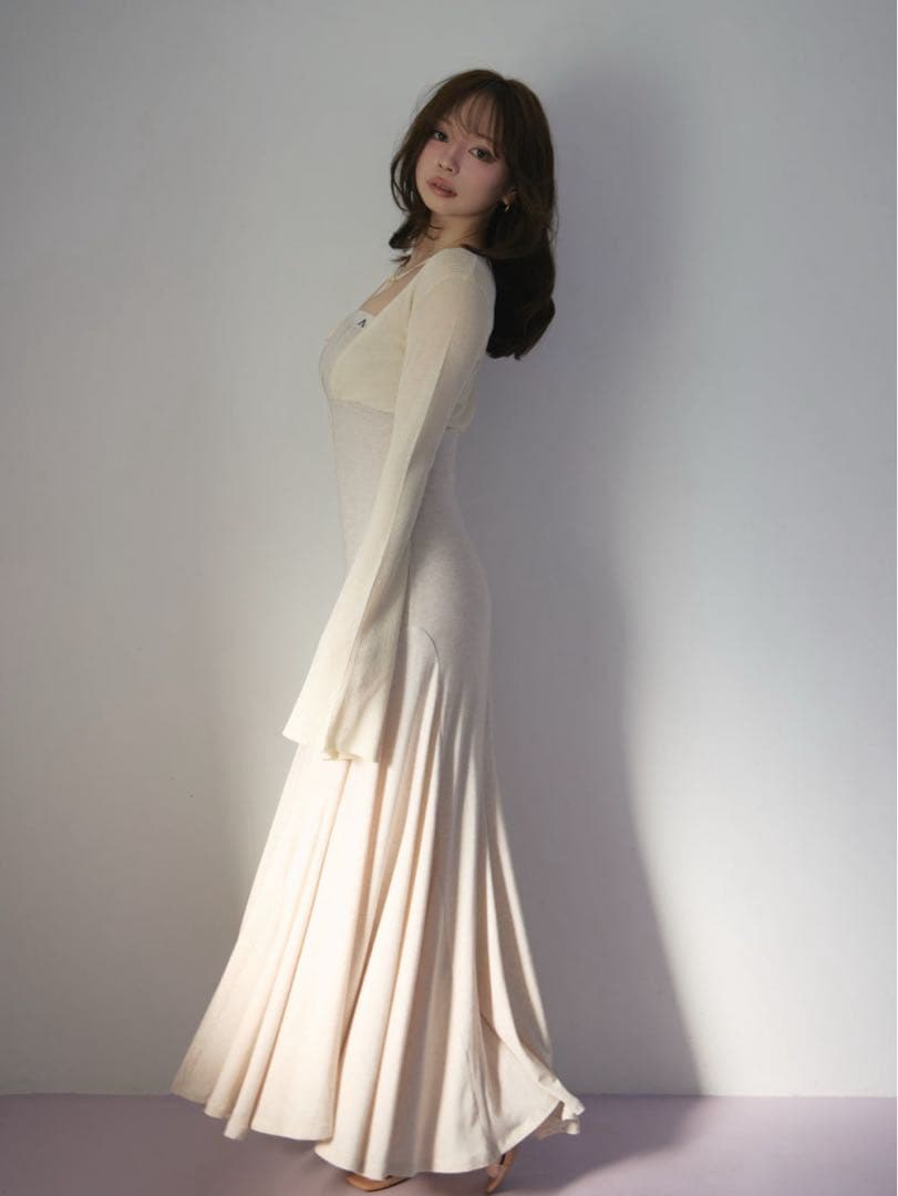 ワンピース Andmary Sara silky dress beige S
