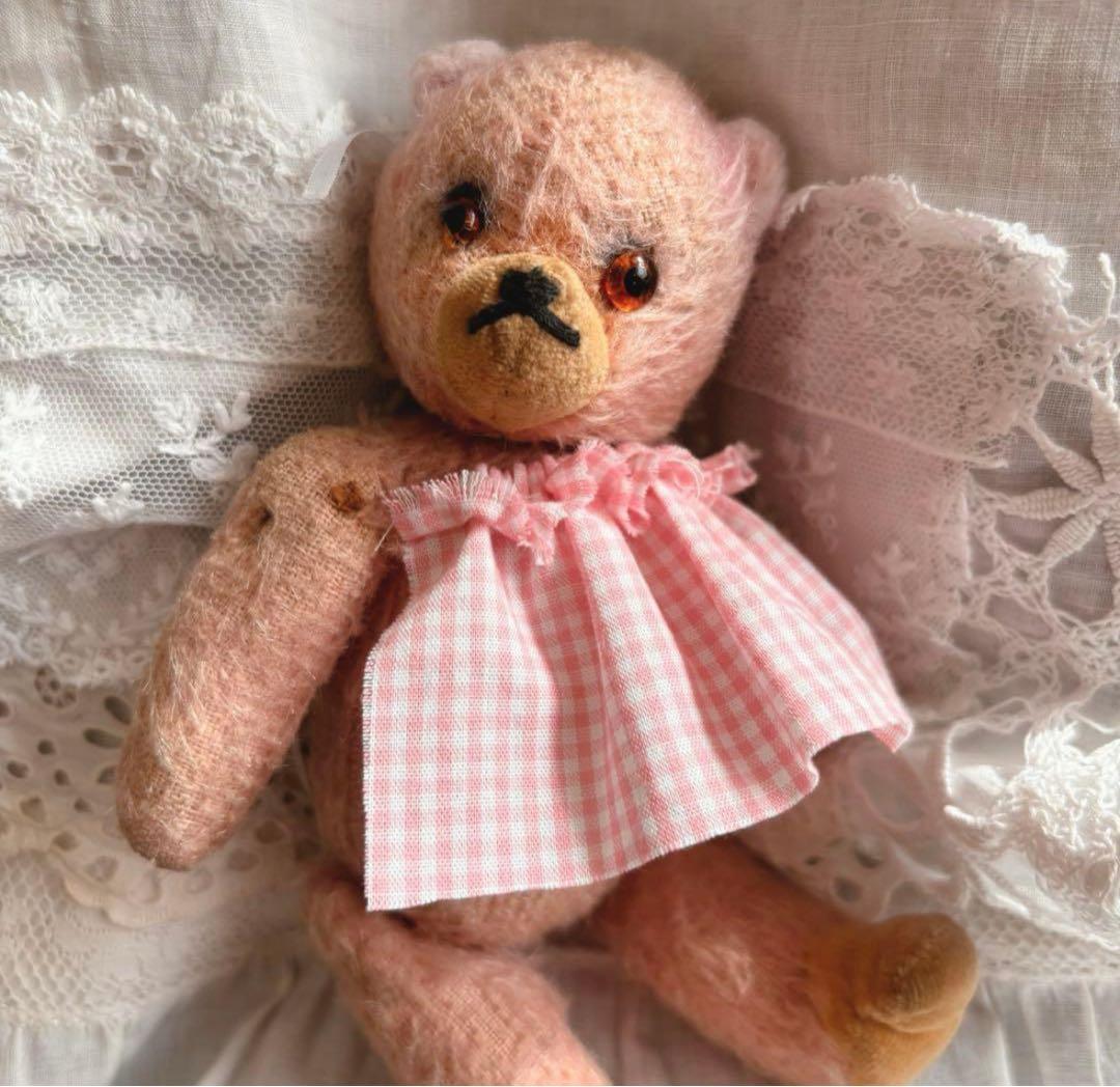 週末限定　ピンク　ʕ•ᴥ•ʔ アンティークベア　ミニベア　ヴィンテージ