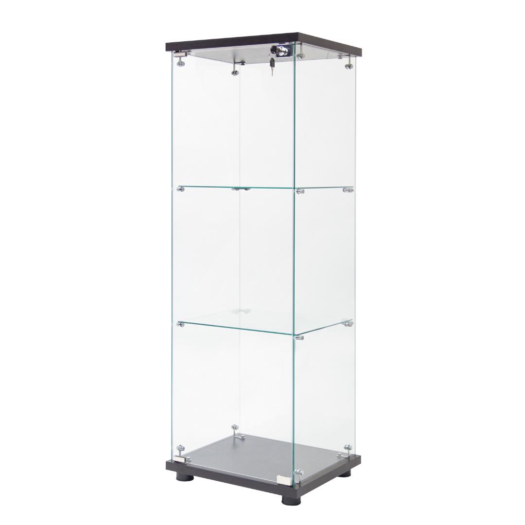 【撮影使用品】ガラスコレクションケース｜3段スリム黒｜フィギュア棚｜ショーケース