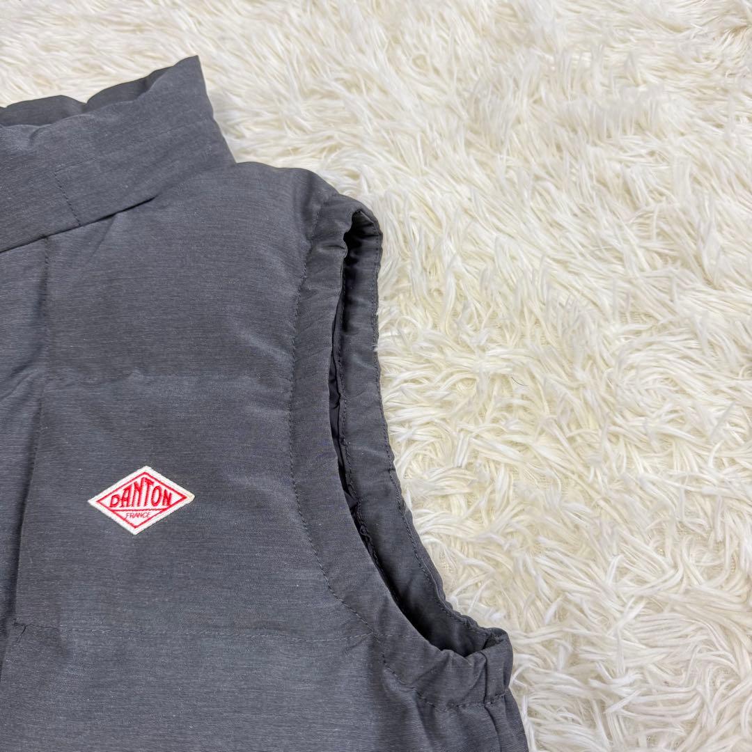 【ダントン】美品 ダウンベスト グレー ワッペン 40サイズ レディース