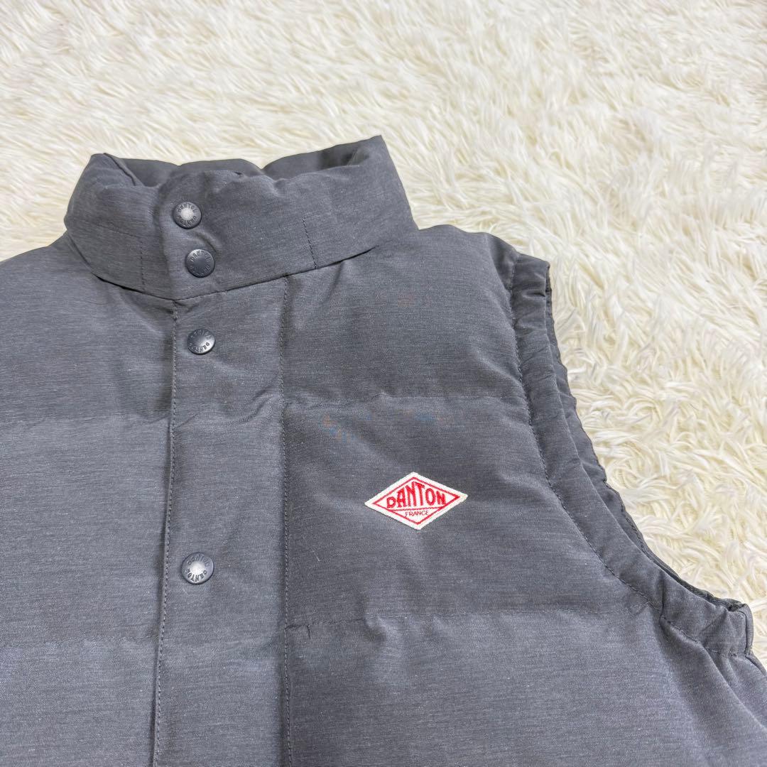 【ダントン】美品 ダウンベスト グレー ワッペン 40サイズ レディース