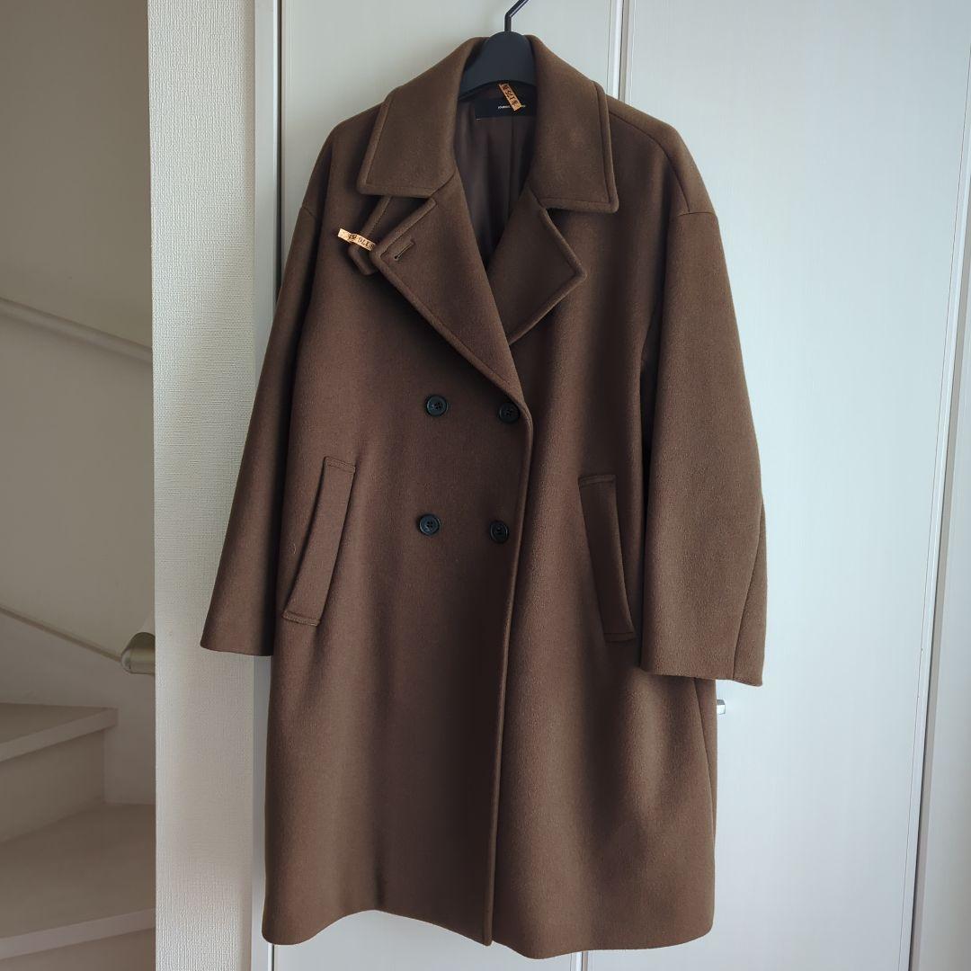 美品　クリーニング済　スーパー140ビーバーダブルコート　ブラウン