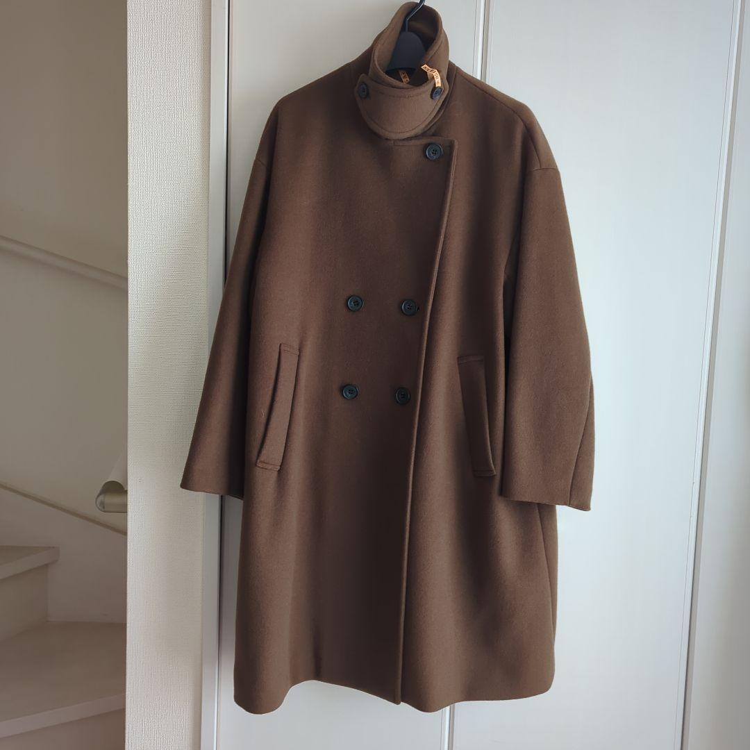 美品　クリーニング済　スーパー140ビーバーダブルコート　ブラウン