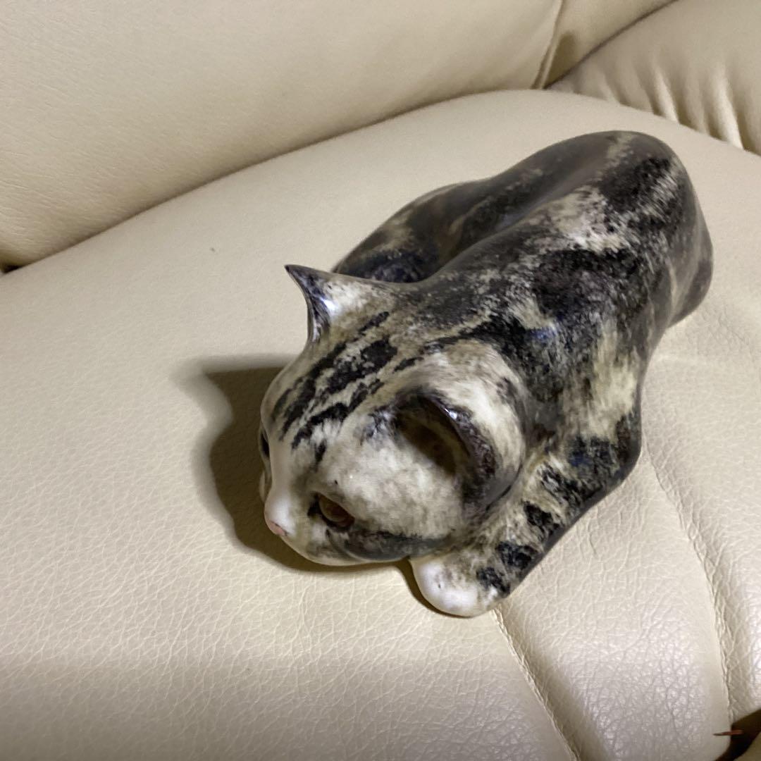 猫の置物 ウインスタンレイキャット￼No.7 机の上に飾ると見上げてくる最終価格