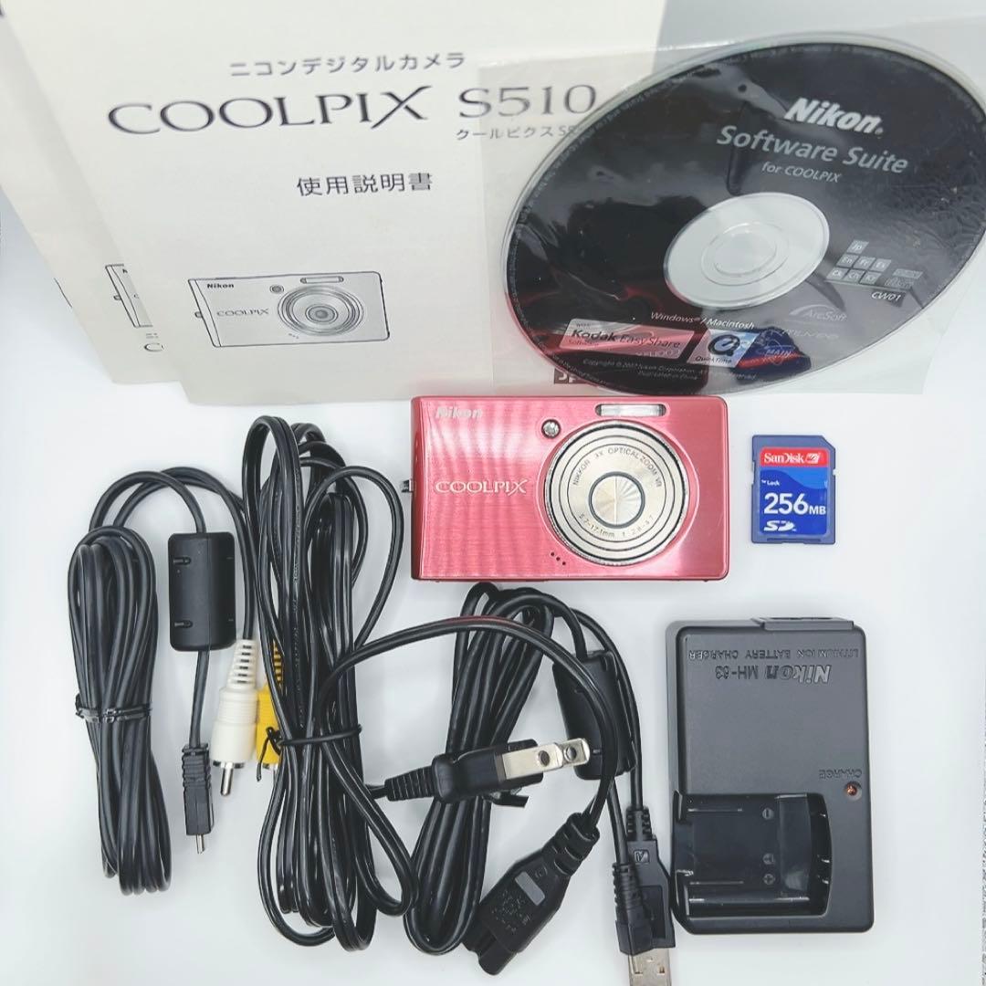 即使用可 SDカード付 Nikon ニコン COOLPIXピンク デジタルカメラ