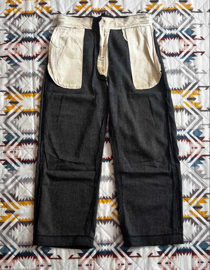 P*6様 40s 50s ブラックシャンブレー　パンツ USA製 ビンテージ ワ