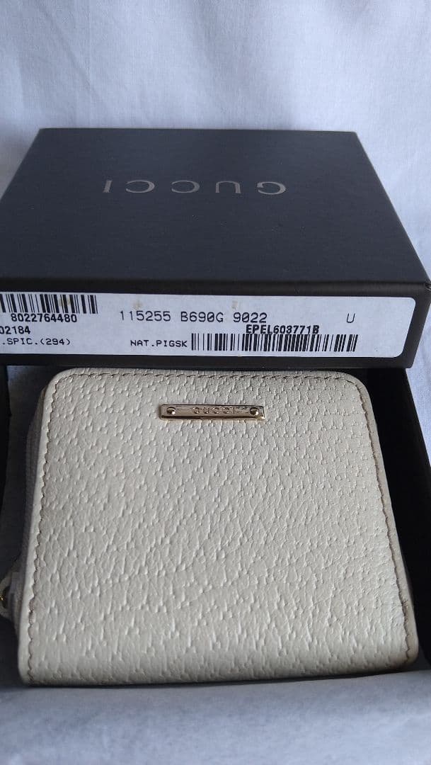 値下げ◆未使用新品GUCCI ホワイトケース 115255 B8694