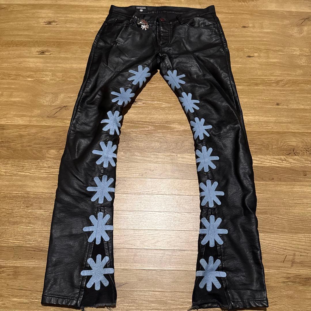 lostshdws フレアレザーパンツ 30
