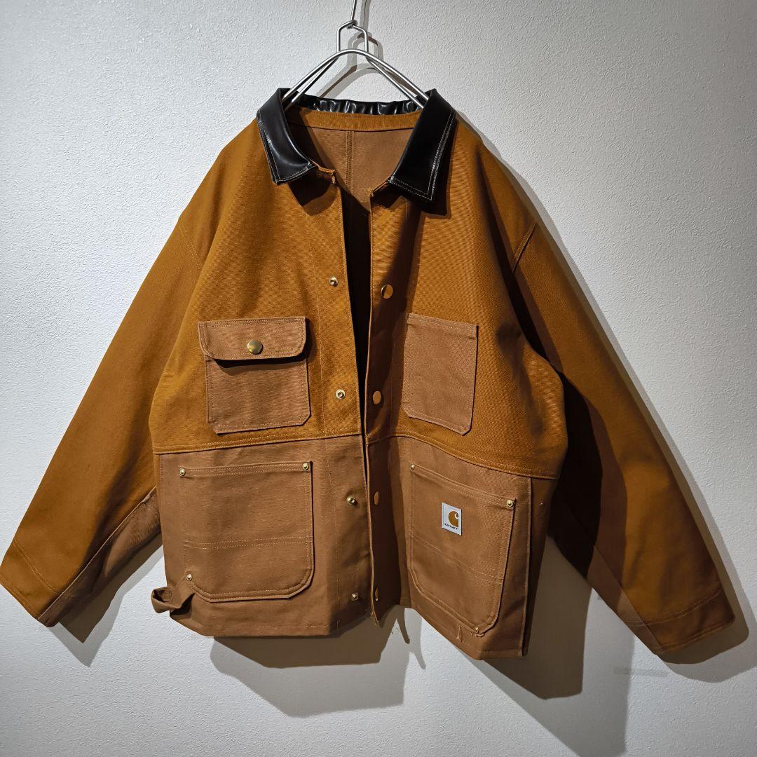 【限定品✨レザー襟】CARHARTT DUCK FILM COVERALL