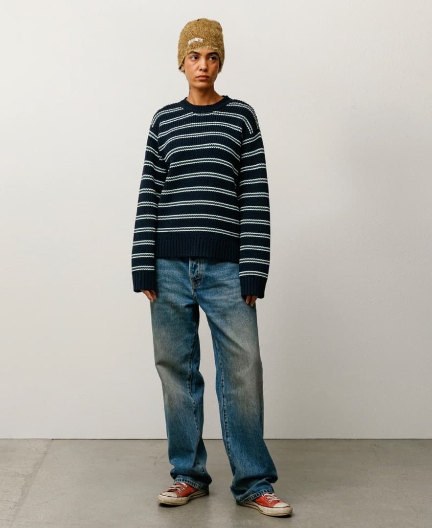 トップス stussy CHUNKY COTTON STRIPE SWEATER
