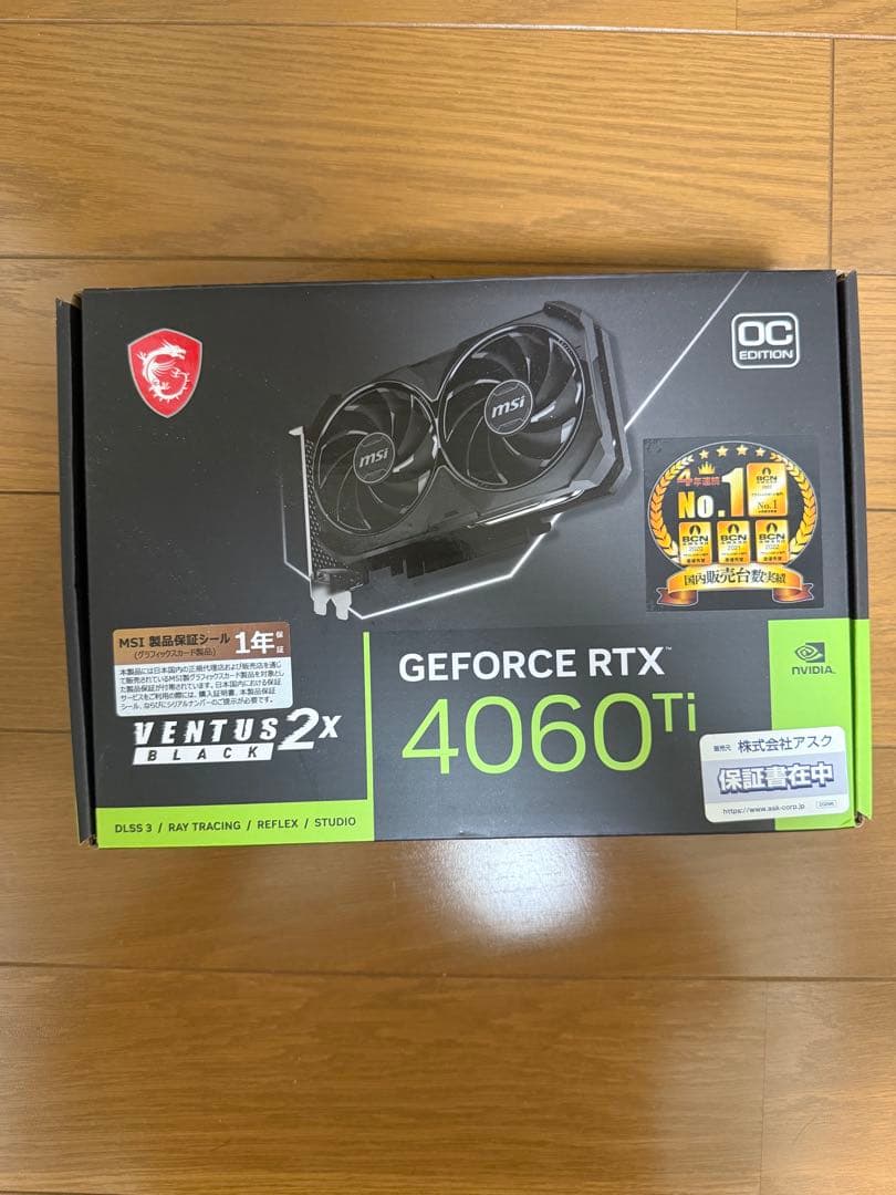 グラフィックボード・グラボ・ビデオカード MSI GeForce RTX 4060 Ti VENTUS 2X