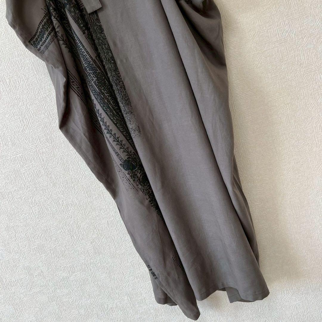 Y'S ヨウジヤマモト 2024 肩紐スクエアドレス エスニック柄 キャミワンピ