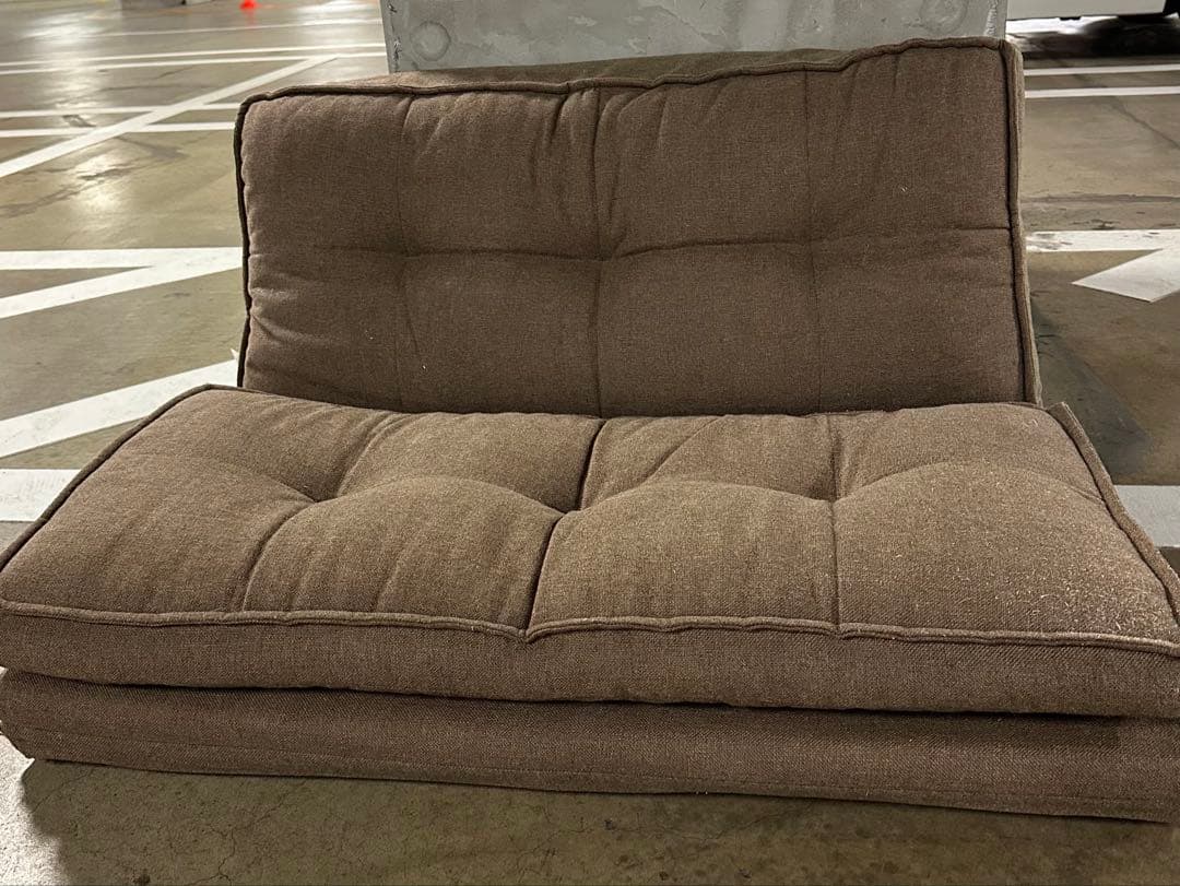 ブラウン 折りたたみ式ソファベッド