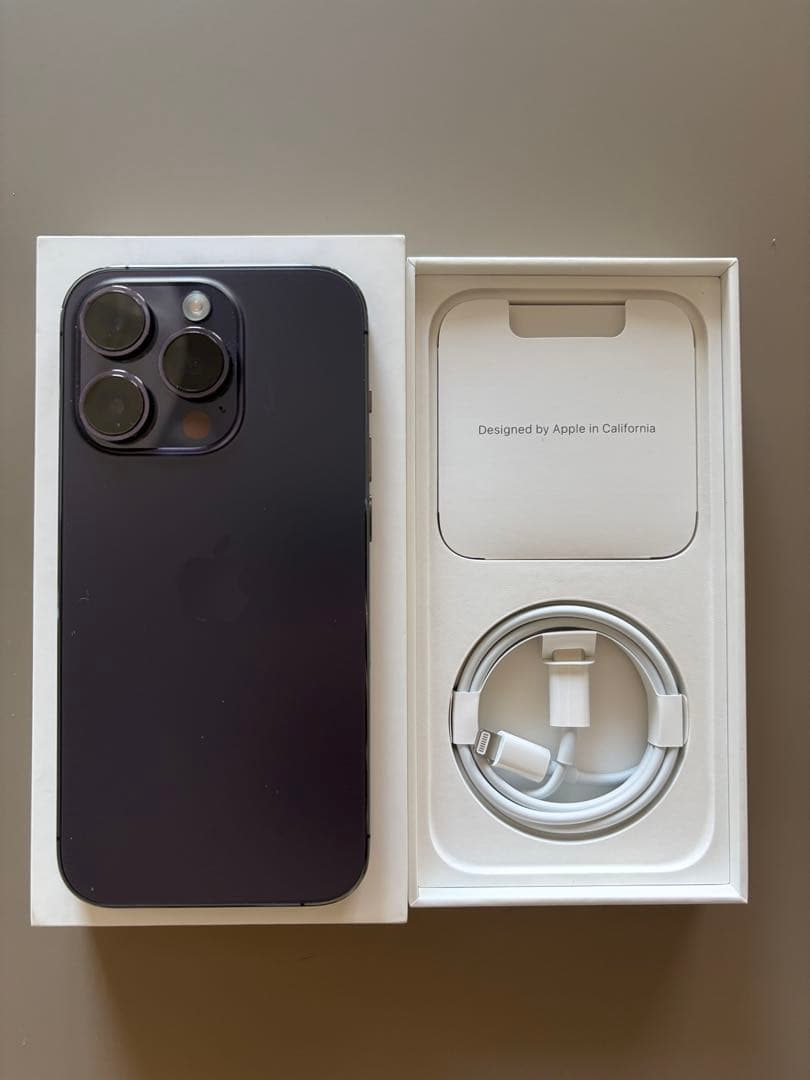 極美品 iPhone 14 Pro 256GB ダークパープル（付属品未使用）