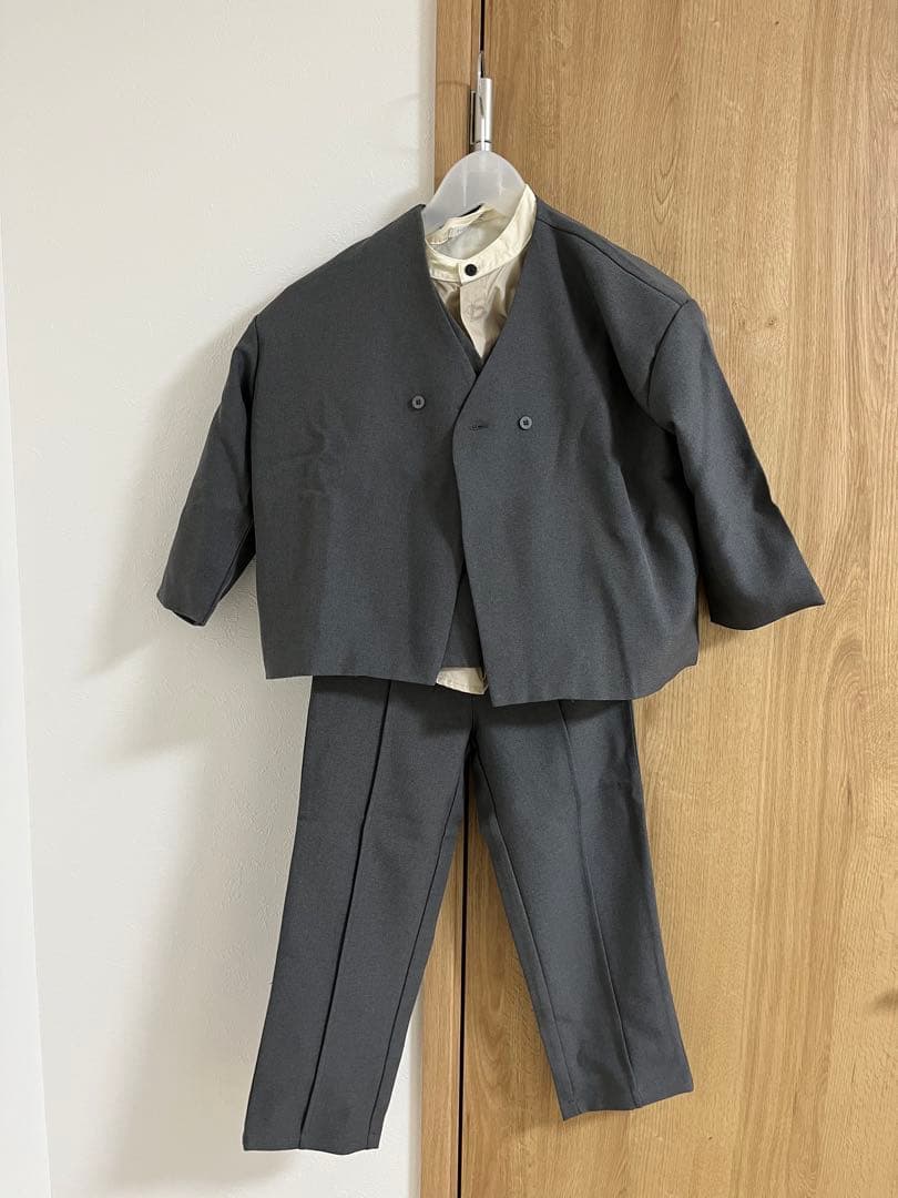 riziere 120 ノーカラージャケットセットアップ・シャツ・ベストセット