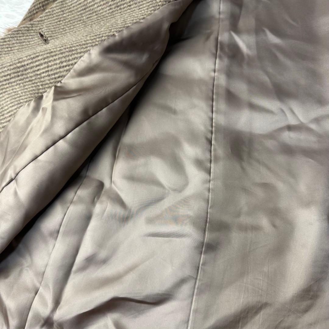 美品 レリアン カシミア ベージュ ファー付き ロングコートM程度