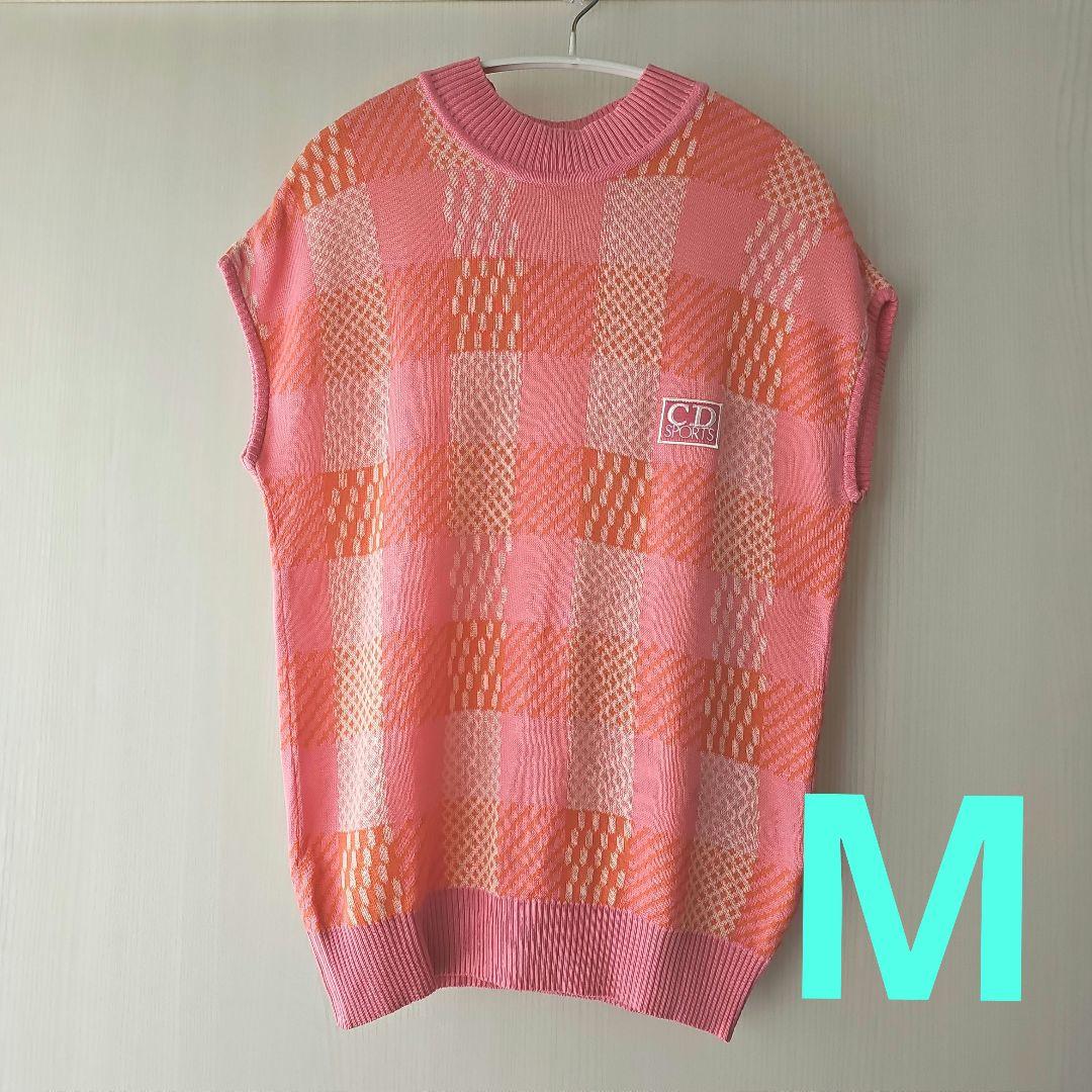 Christian Dior SPORTS チェック柄ニットベスト コットン M