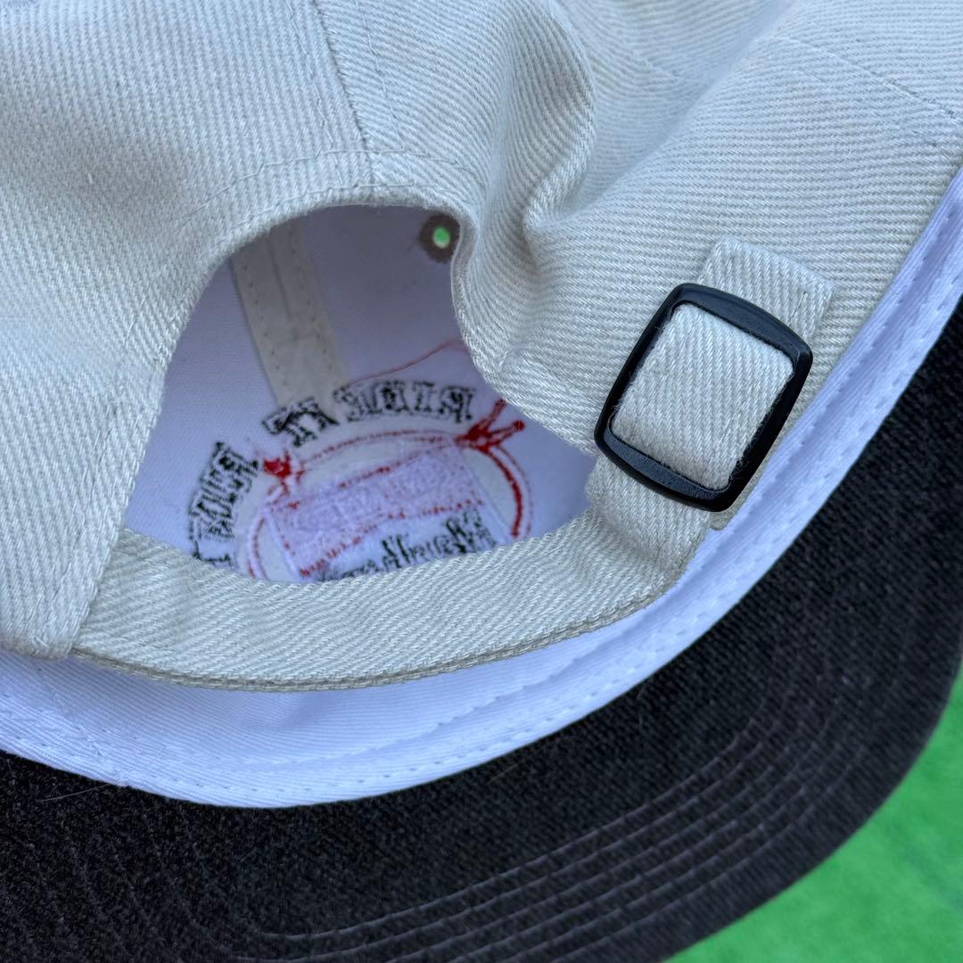 Marlboro 刺繍ロゴ キャップ ベージュ/グレー　90s