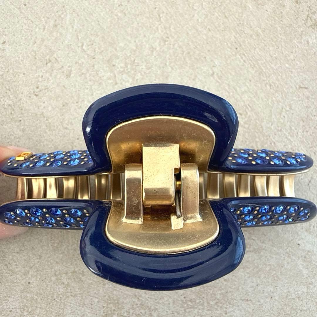 ALEXANDRE DE PARIS ヘアクリップ ネイビー　Lサイズ