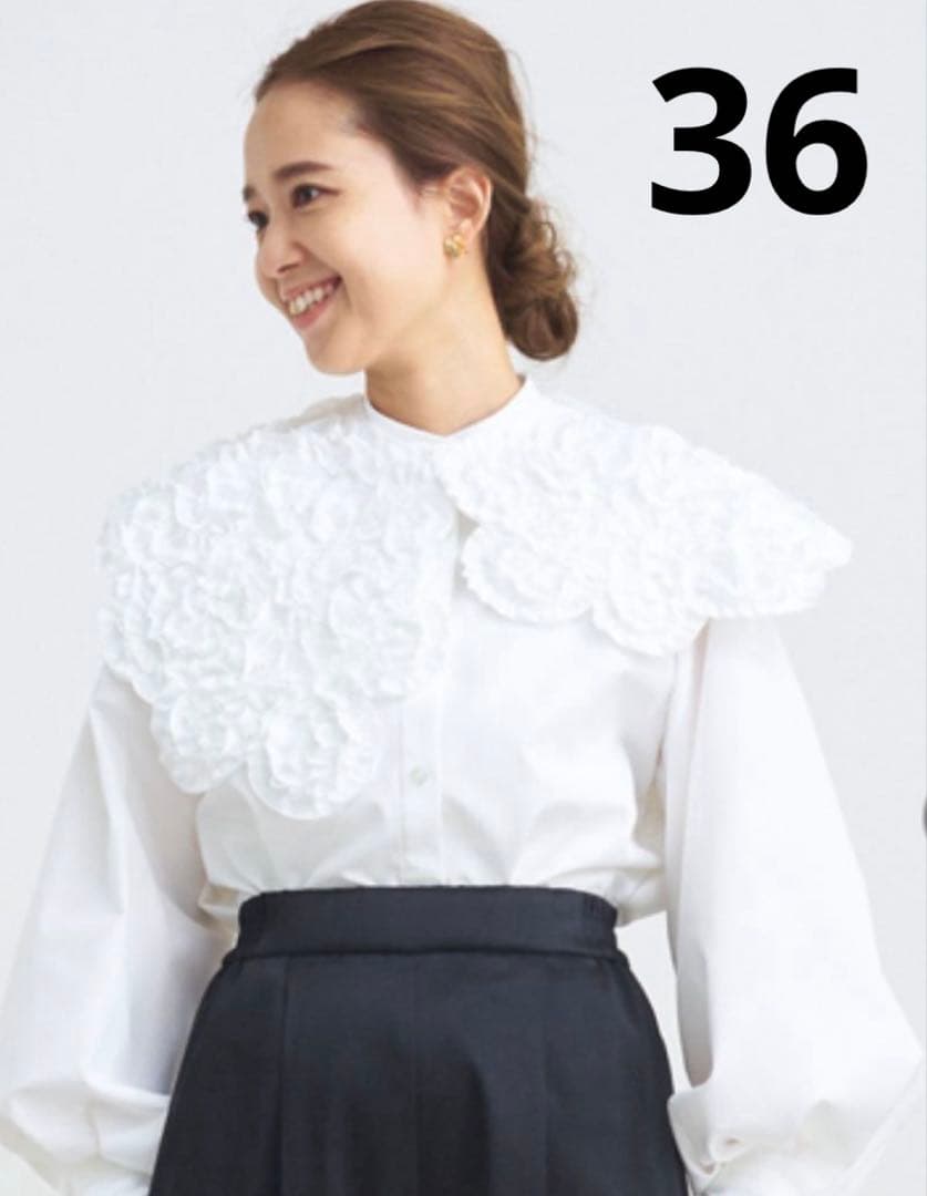 yori ヨリシロコン ホイップカラーブラウス 36 美品