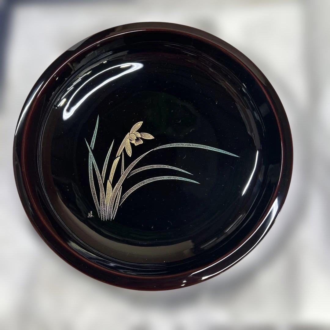 6099【未使用品】輪島塗 五島屋 布着本堅地 沈金 西勝廣作