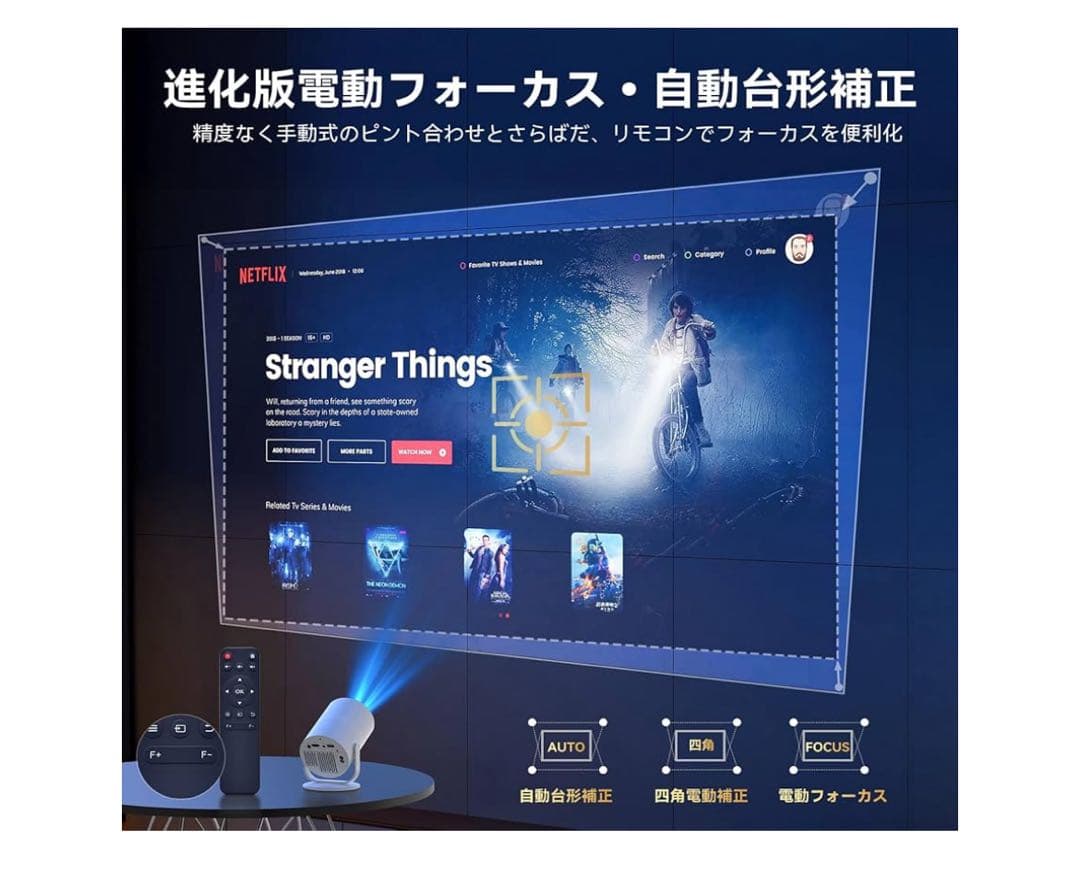 4K対応 Android TV内蔵 プロジェクター本体