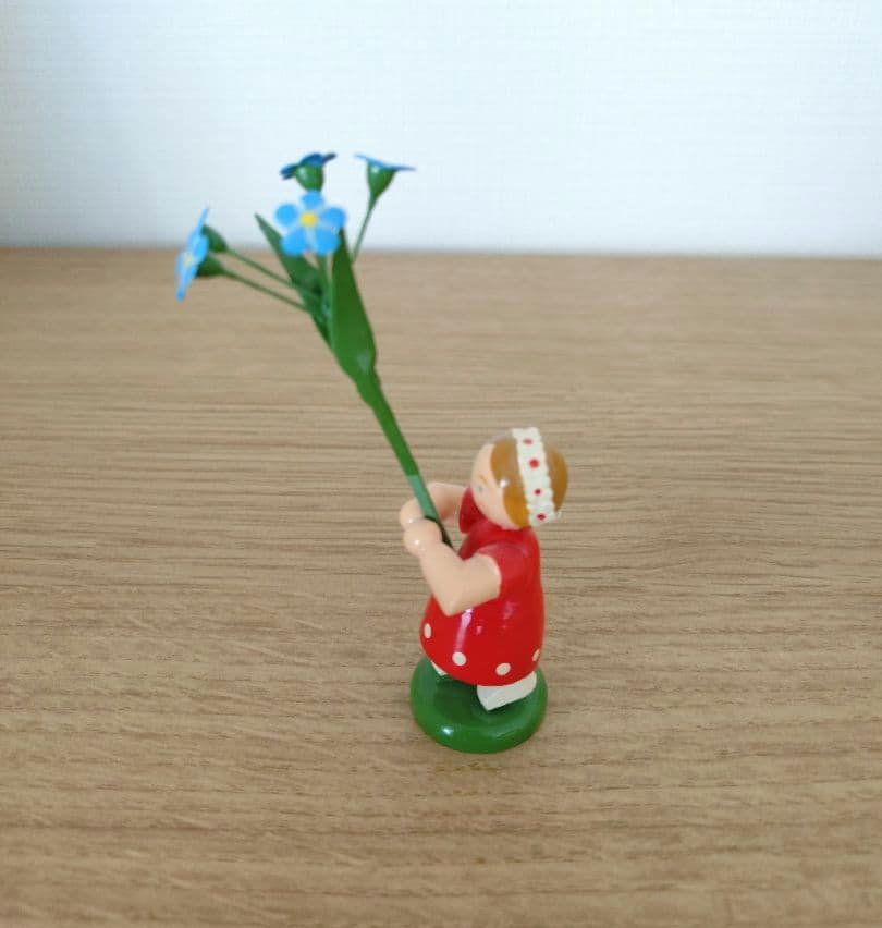 ドイツ木製人形3体セット ブルーメンキンダー春 フラワーチルドレン