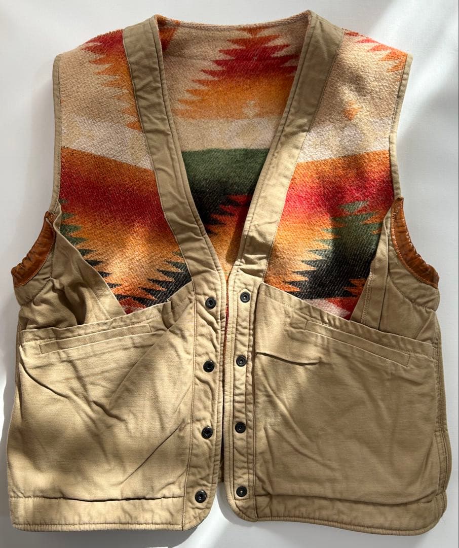 XL usa製 polo by ralph laurenネイティブ柄ウールベスト