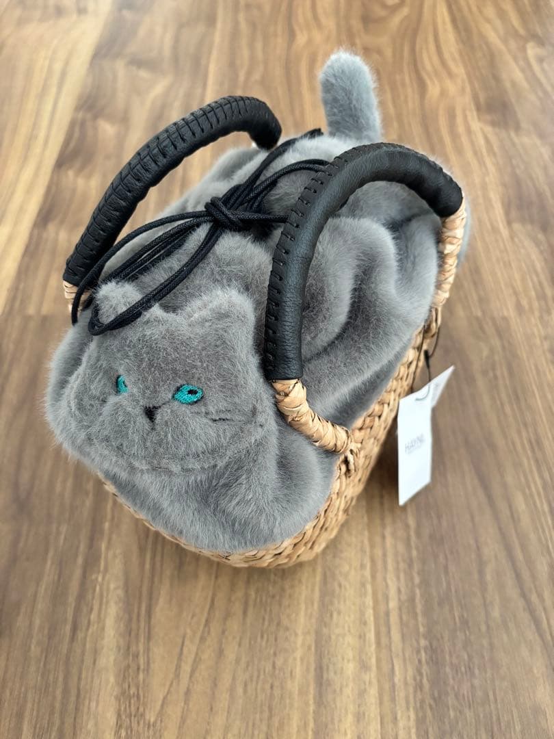 HAYNI ねこファーかごバック　アクア