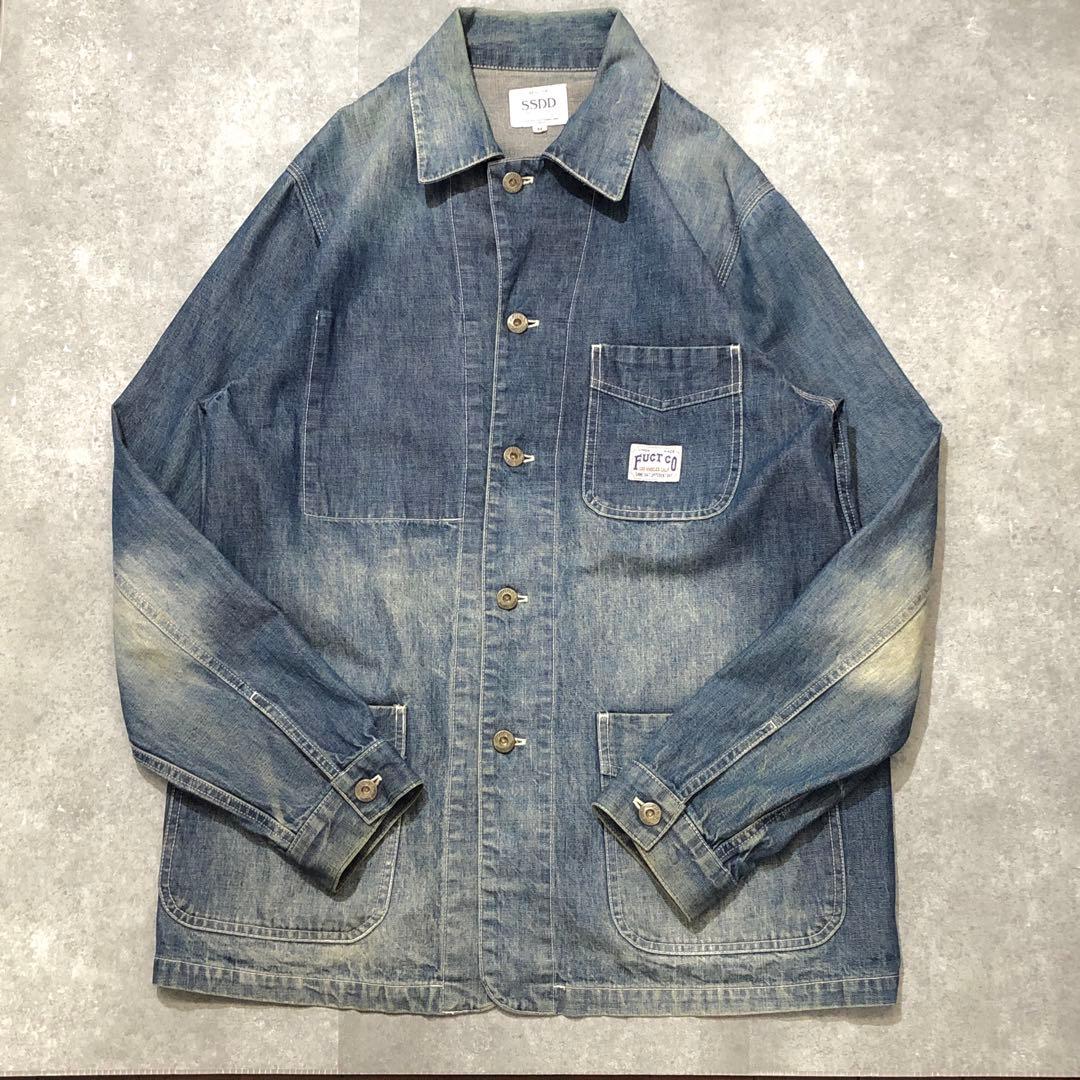 FUCT SSDD デニム カバーオール M ファクト 刺繍 インディゴ