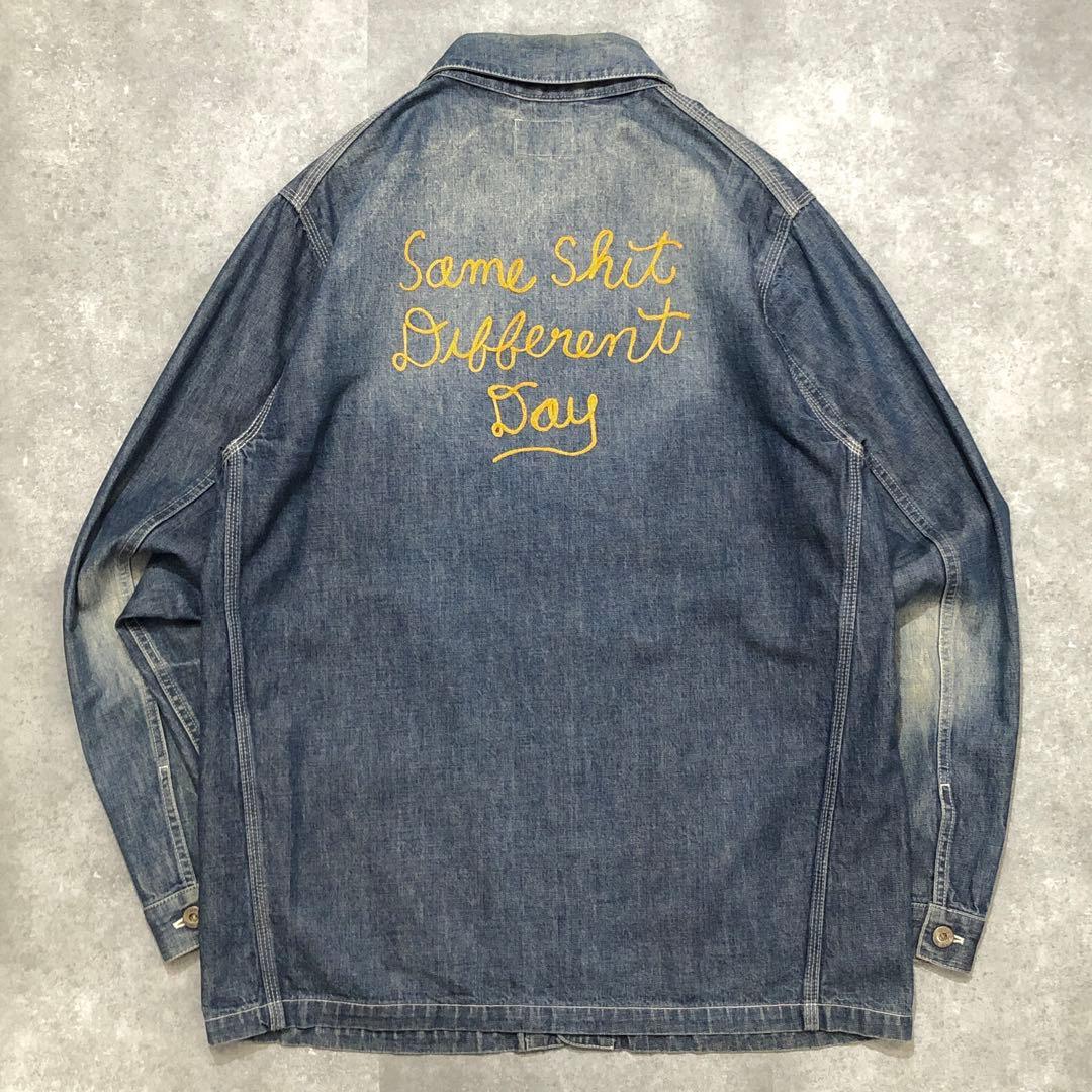 FUCT SSDD デニム カバーオール M ファクト 刺繍 インディゴ