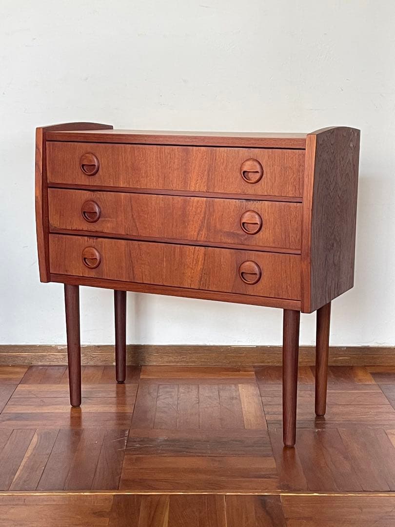 北欧 デンマーク ヴィンテージ チーク 3段 スモール チェスト