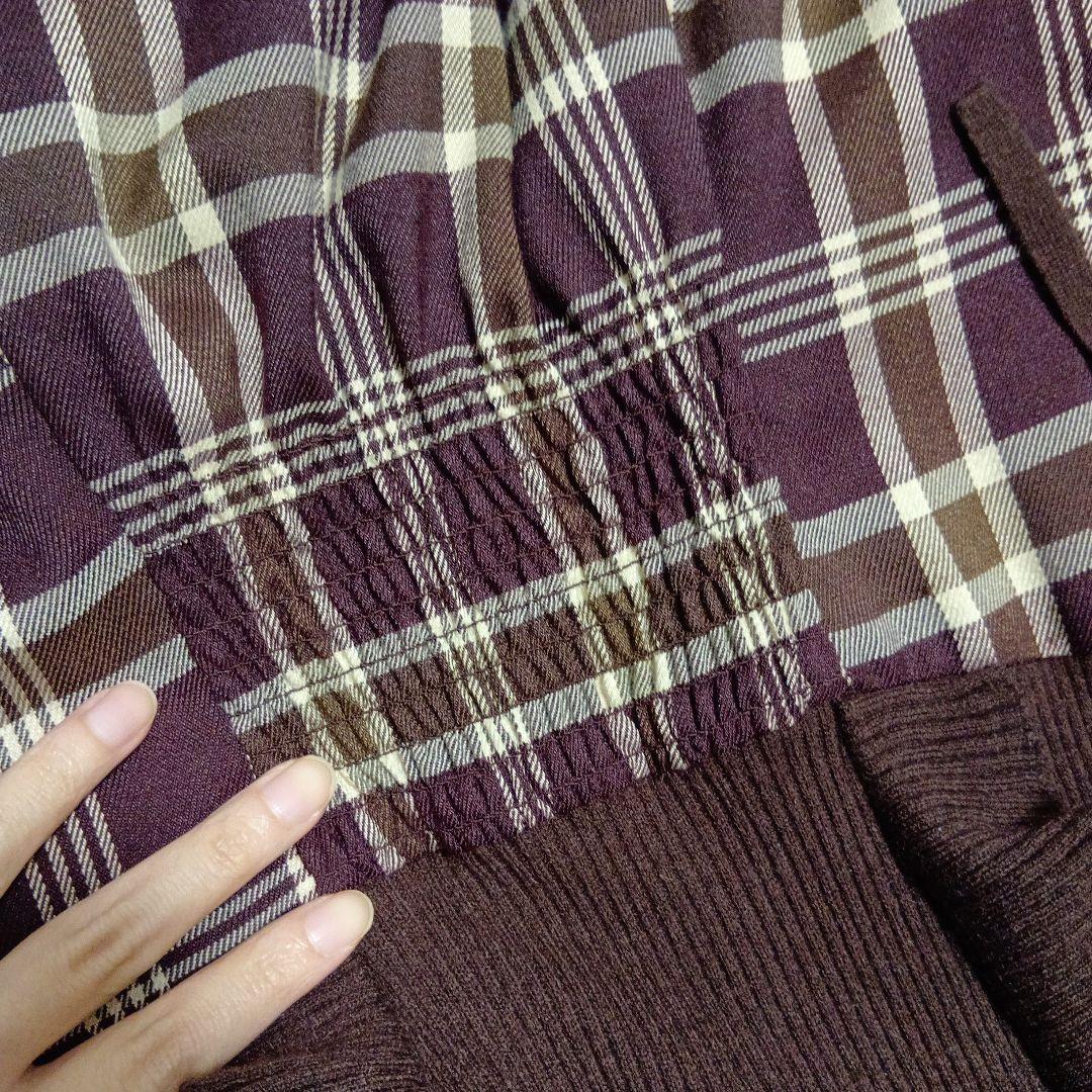 ロゼミューズ✩checkered knit docking onepiece