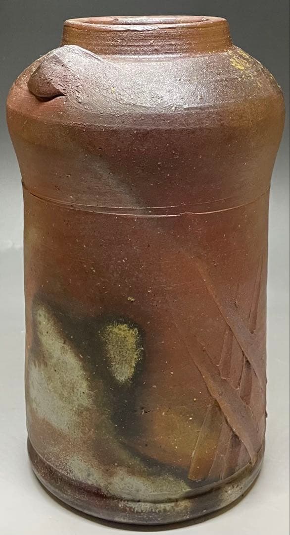 人間国宝　藤原雄　備前花入　耳付花入　備前焼　共箱　共布　栞　P5