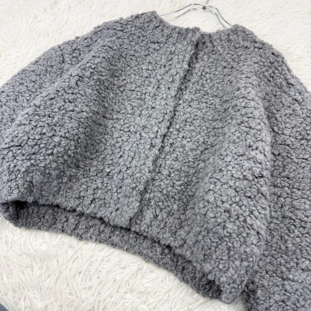 CLANE TEDDY BEAR HAND KNIT TOPS カーディガン 灰