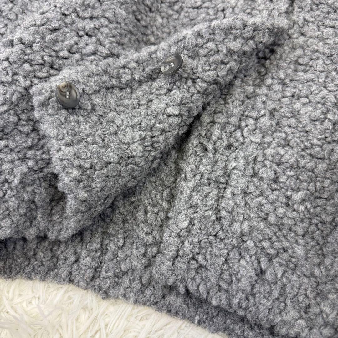 CLANE TEDDY BEAR HAND KNIT TOPS カーディガン 灰