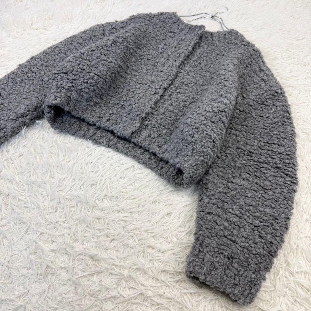 CLANE TEDDY BEAR HAND KNIT TOPS カーディガン 灰