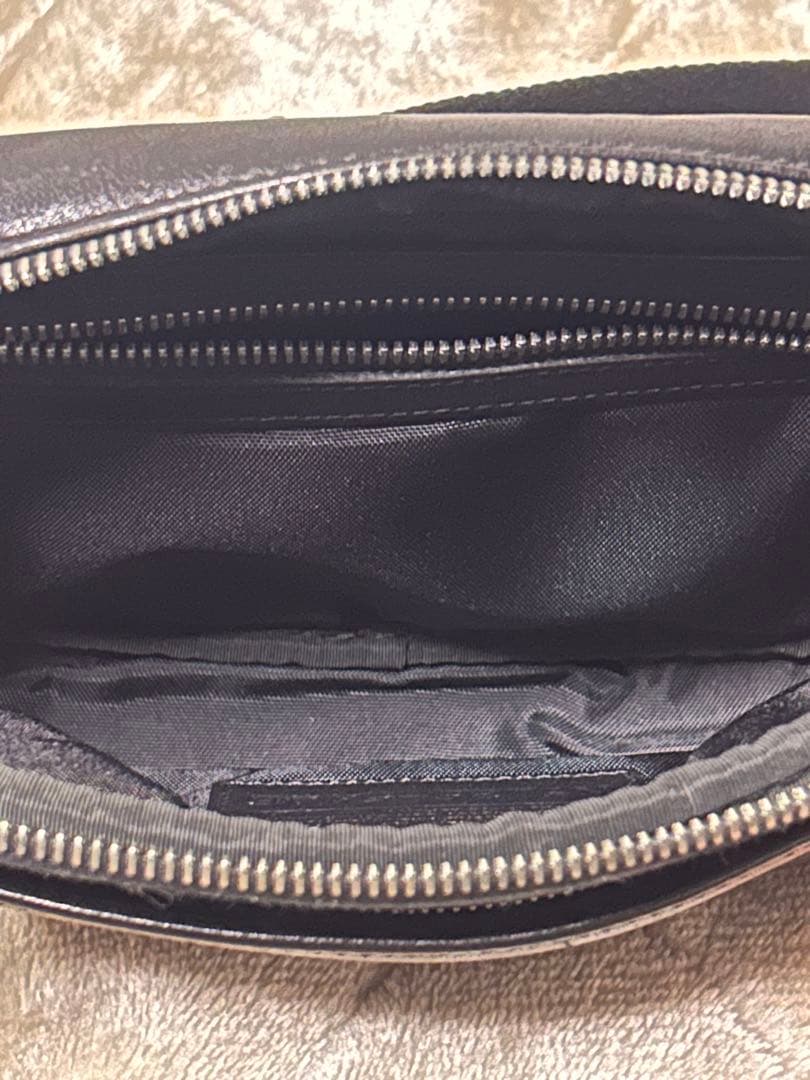 【美品】COACH コーチ ボディバッグ 本革 ブラック