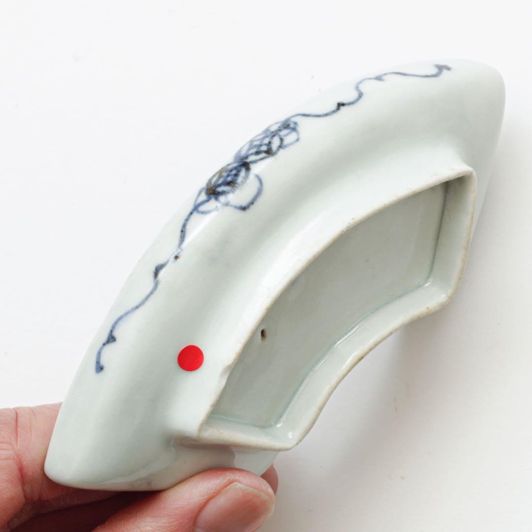 古伊万里　伊万里　江戸　中期　富士山形　扇面形　変形皿　小皿　手塩皿　2客セット