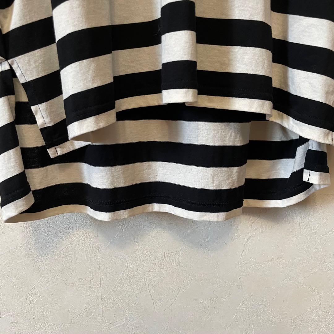 【美品 日本製】COGTHEBIGSMOKE 長袖ポロシャツ 白黒 ボーダー