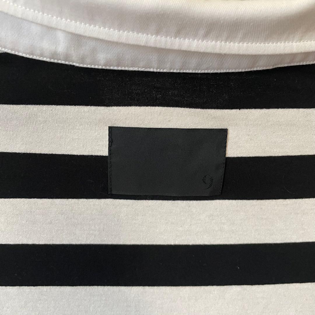【美品 日本製】COGTHEBIGSMOKE 長袖ポロシャツ 白黒 ボーダー