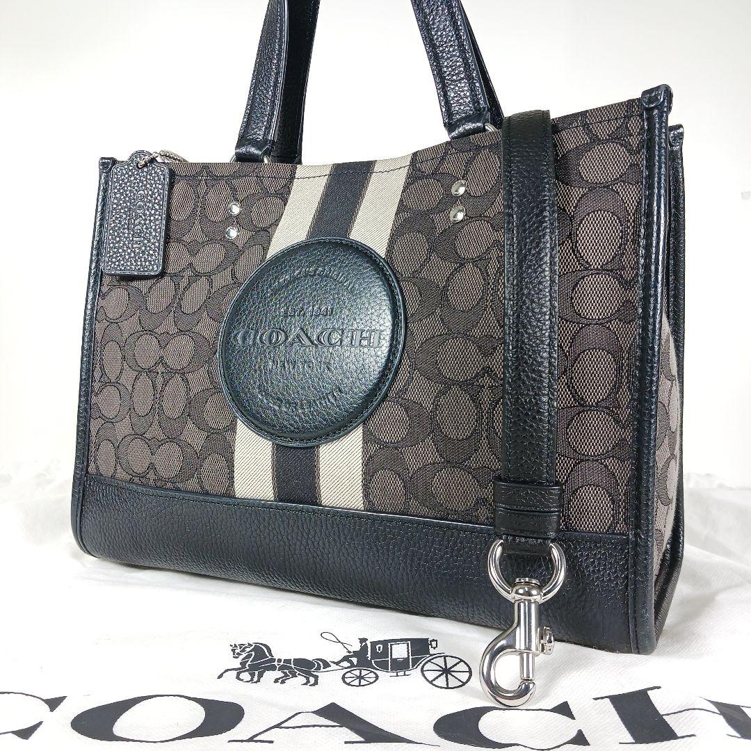 ✨美品✨コーチ　シグネチャー　ジャガード デンプシー　キャリーオール　2way